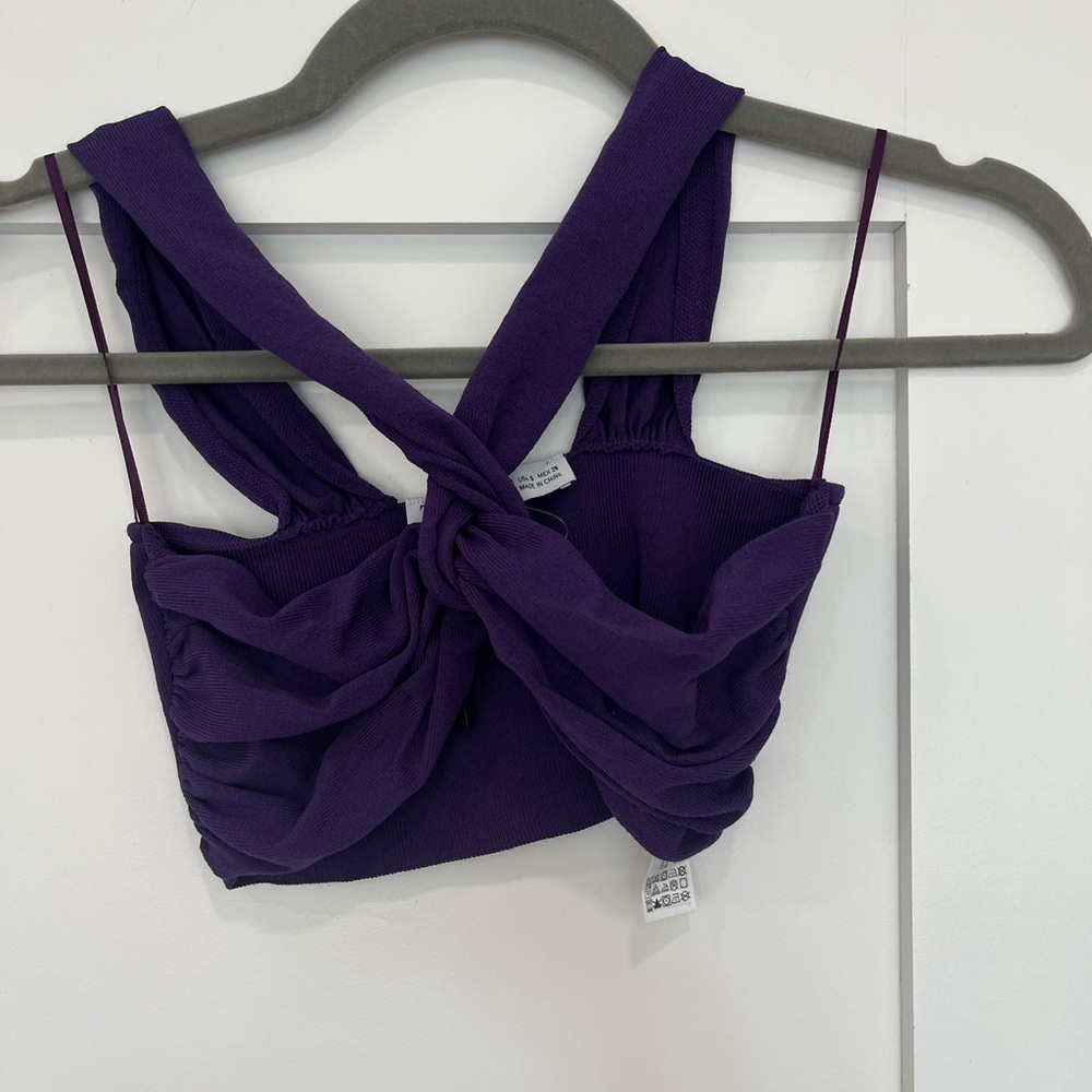 Purple Zara Bandeau Crop Top